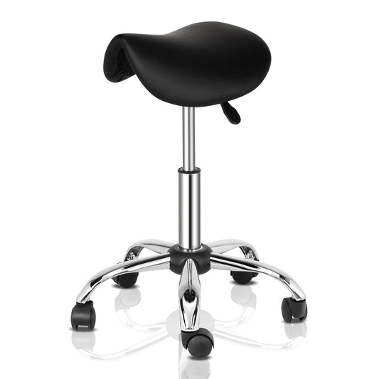 Hydraulic Adjustable Rolling Saddle Stool with Swivel Wheels